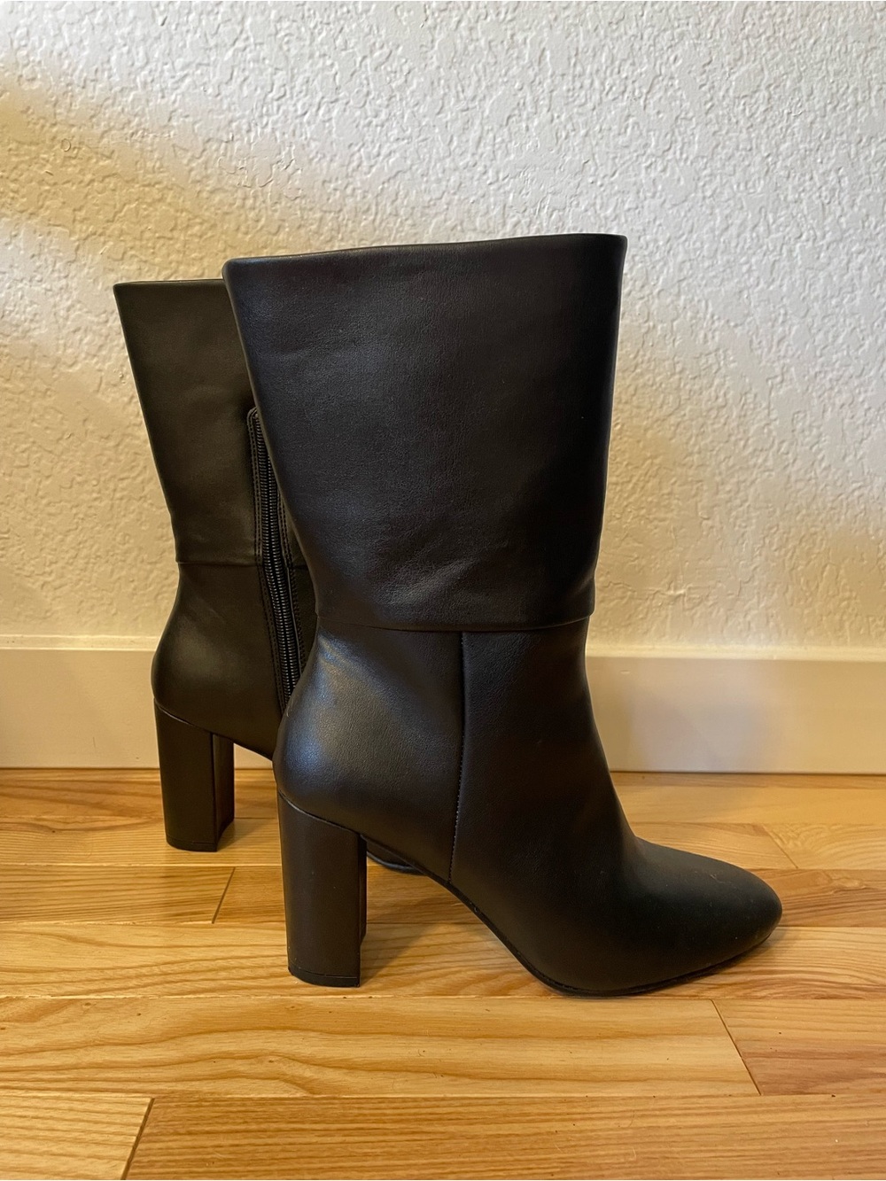 Charles By Charles David Black Mid-Calf Block Heel Boots